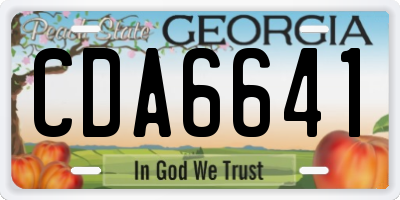 GA license plate CDA6641