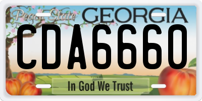 GA license plate CDA6660