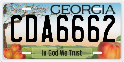 GA license plate CDA6662
