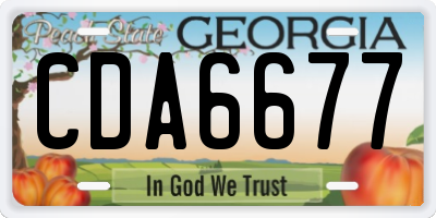 GA license plate CDA6677