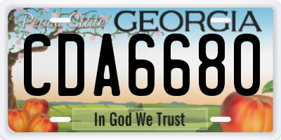 GA license plate CDA6680