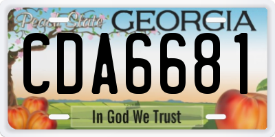 GA license plate CDA6681