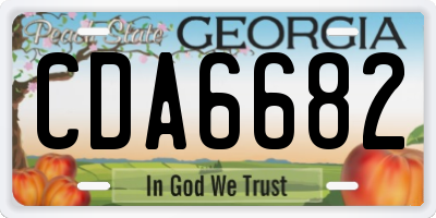 GA license plate CDA6682