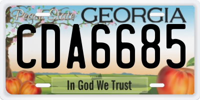 GA license plate CDA6685