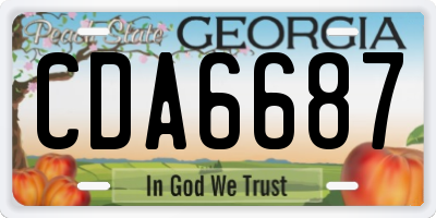 GA license plate CDA6687