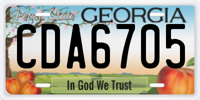 GA license plate CDA6705