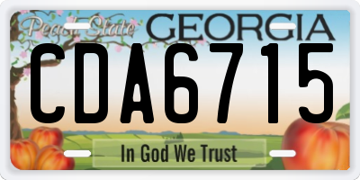 GA license plate CDA6715