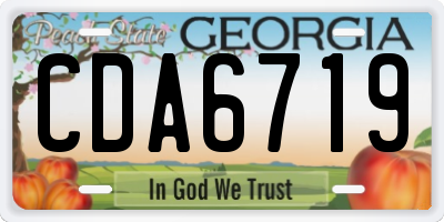 GA license plate CDA6719