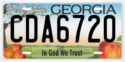 GA license plate CDA6720