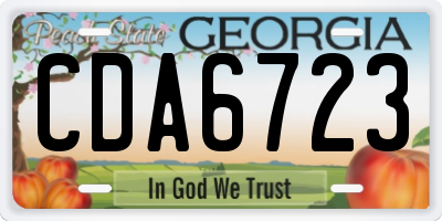 GA license plate CDA6723