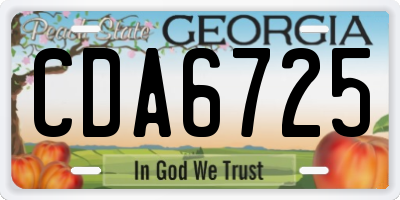 GA license plate CDA6725