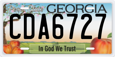 GA license plate CDA6727