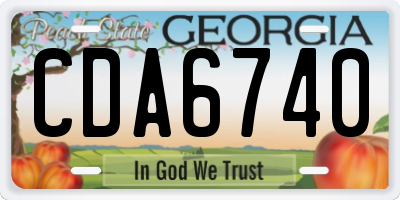 GA license plate CDA6740