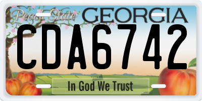 GA license plate CDA6742