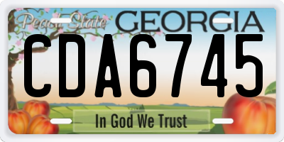 GA license plate CDA6745