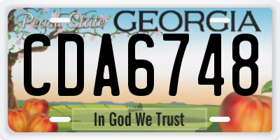 GA license plate CDA6748