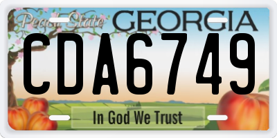 GA license plate CDA6749