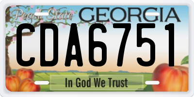 GA license plate CDA6751