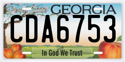 GA license plate CDA6753