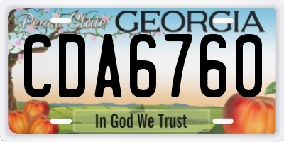 GA license plate CDA6760
