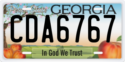 GA license plate CDA6767