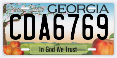 GA license plate CDA6769