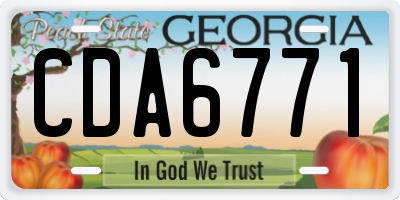 GA license plate CDA6771