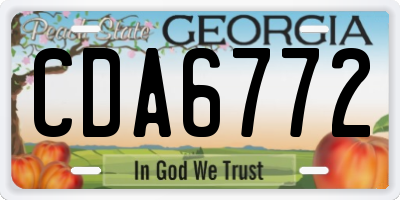 GA license plate CDA6772