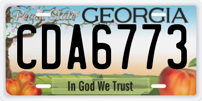 GA license plate CDA6773