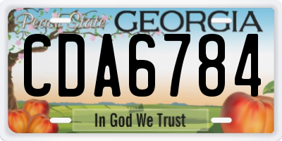 GA license plate CDA6784