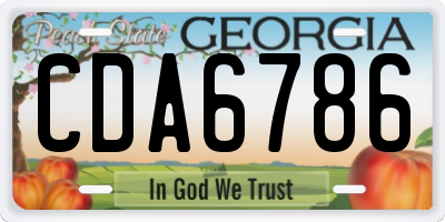 GA license plate CDA6786