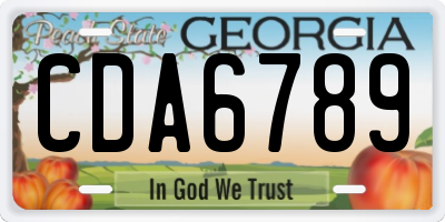 GA license plate CDA6789