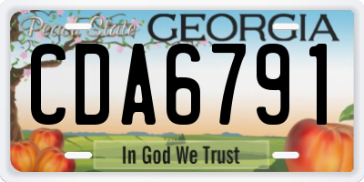 GA license plate CDA6791