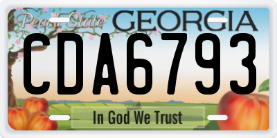 GA license plate CDA6793