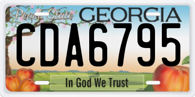 GA license plate CDA6795