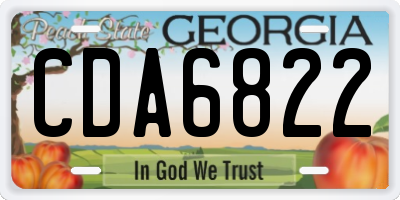 GA license plate CDA6822