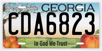 GA license plate CDA6823
