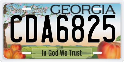 GA license plate CDA6825