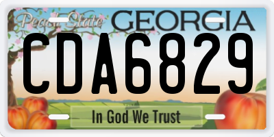 GA license plate CDA6829
