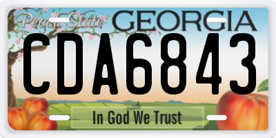 GA license plate CDA6843