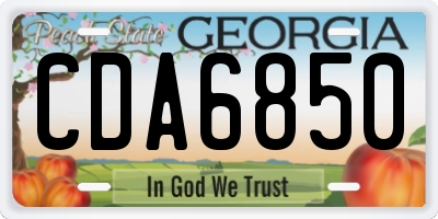 GA license plate CDA6850