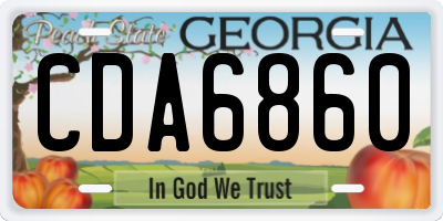 GA license plate CDA6860