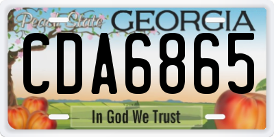 GA license plate CDA6865