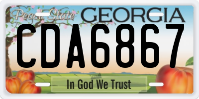 GA license plate CDA6867
