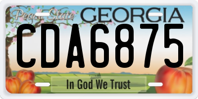 GA license plate CDA6875