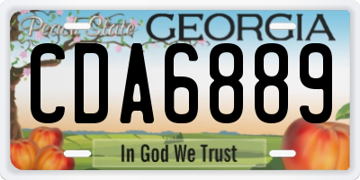 GA license plate CDA6889