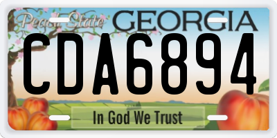 GA license plate CDA6894