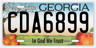 GA license plate CDA6899