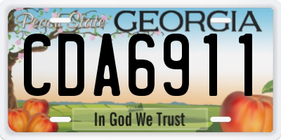 GA license plate CDA6911