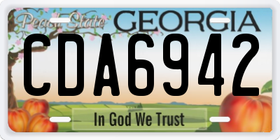 GA license plate CDA6942